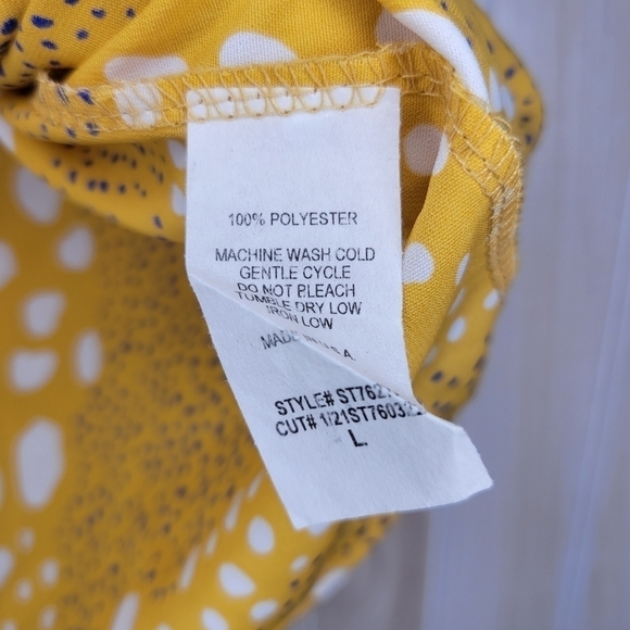 Hailey & Co Goldenrod Tank Top with Shoulder Ties Sz Lg - Picture 6 of 6